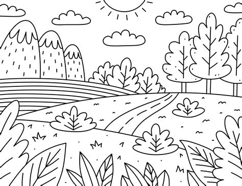 Kids nature coloring pages