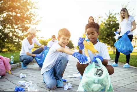 Kids participating in community service