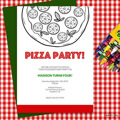 Kids' Pizza Party Invitation