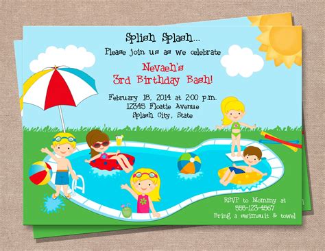 Kids' Pool Party Invitation