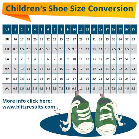 Kids' Shoe Size Chart