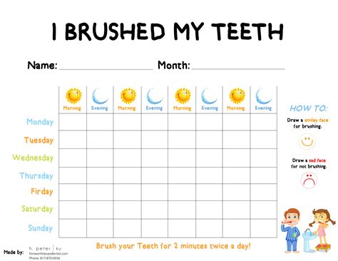 Kids Teeth Brushing Chart