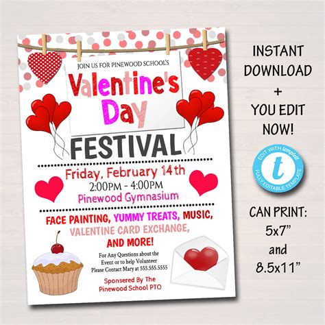 Kids' Valentine's Day Party Flyer Template