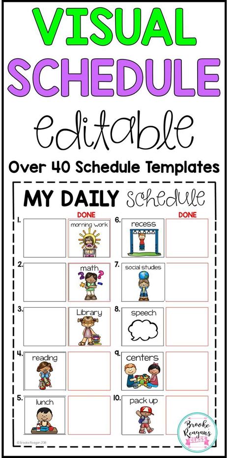 Kids Visual Schedule Template Example