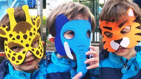 Kids wearing animal masks