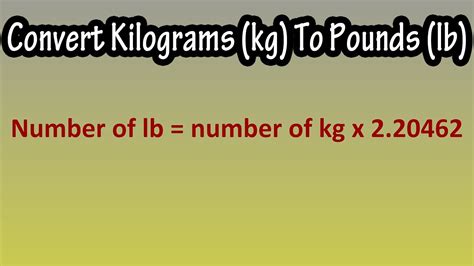 Kilogram to Pound Conversion Formula