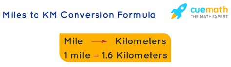 Kilometer to mile conversion formula