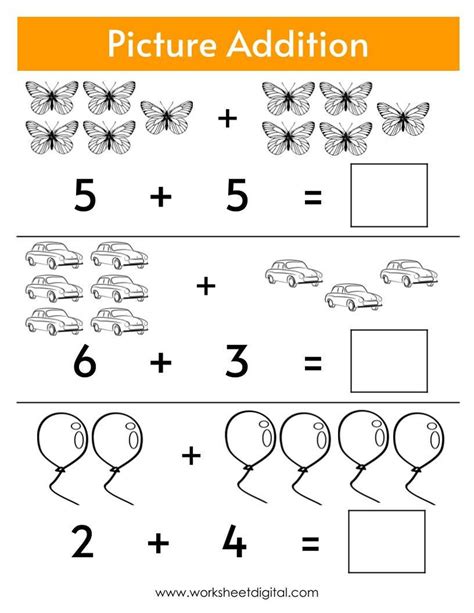 Printable Kindergarten Addition Worksheets