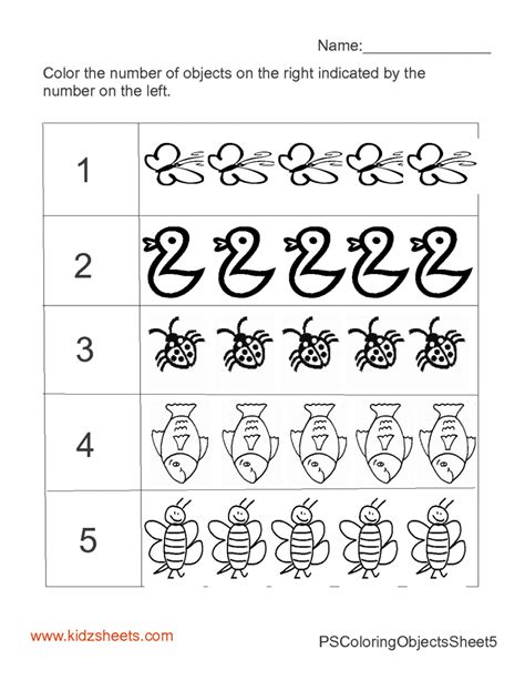 Kindergarten counting worksheets for math learning