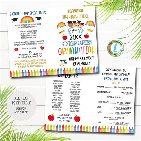 Kindergarten Graduation Ceremony Program Template