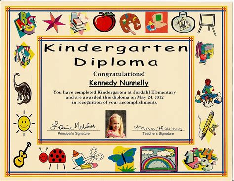 Kindergarten Graduation Certificate Ideas