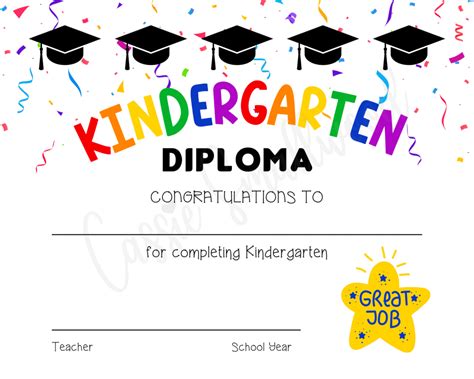 Kindergarten Graduation Certificate Template 6