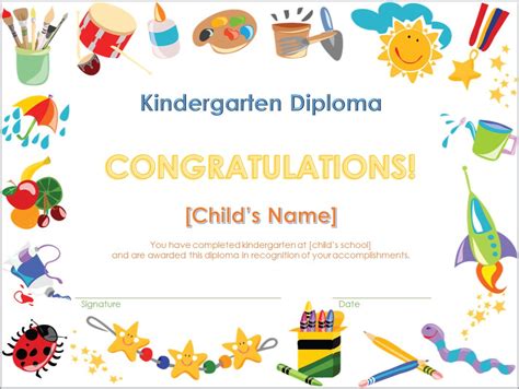 Free Kindergarten Graduation Certificate Template Download