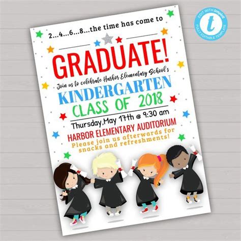 Kindergarten Graduation Invitation Template 2