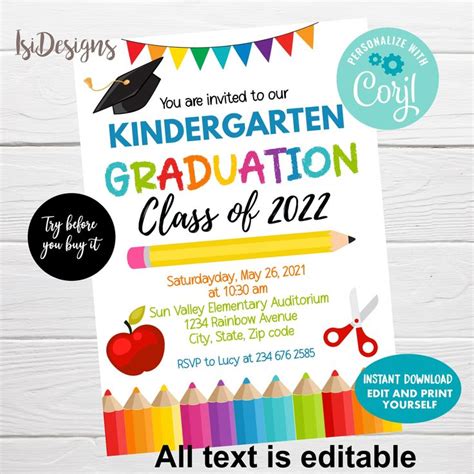 Kindergarten Graduation Invitation Template 5