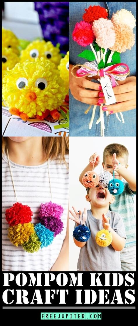 Kindergarten Graduation Pompom Craft Template Ideas