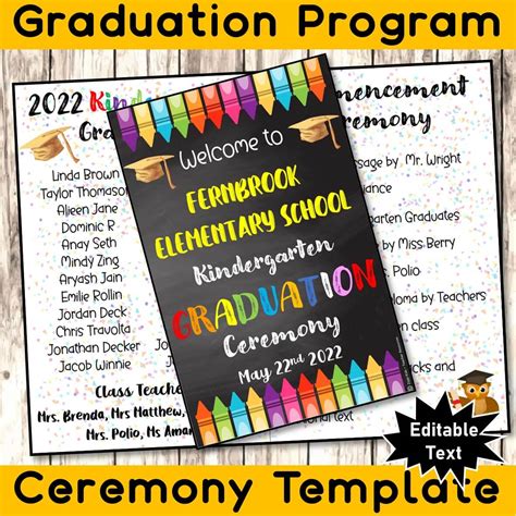 Kindergarten graduation program templates download