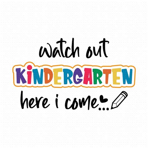 Kindergarten Here I Come Template