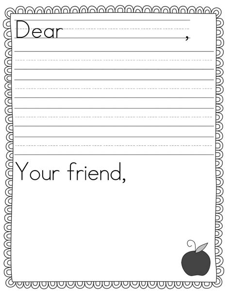 Kindergarten letter to Santa template with space for child to write name