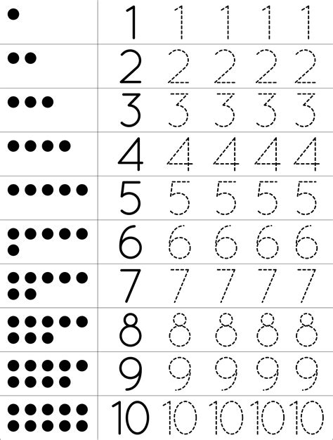 Number tracing worksheet for kindergarten