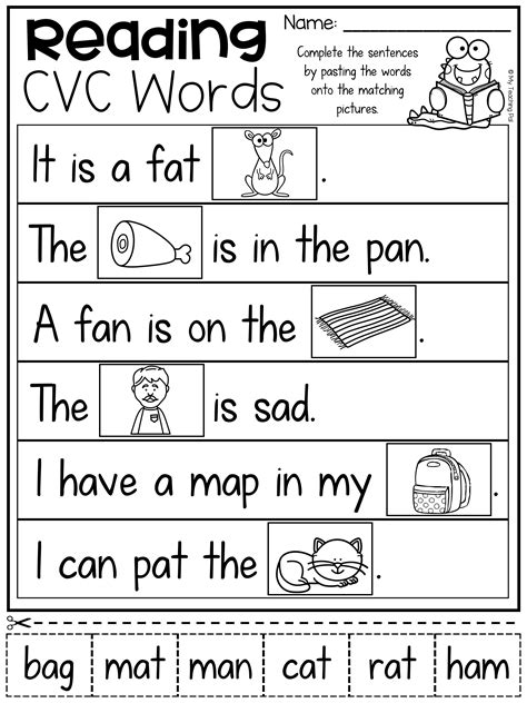 Kindergarten Reading Worksheets for Phonics