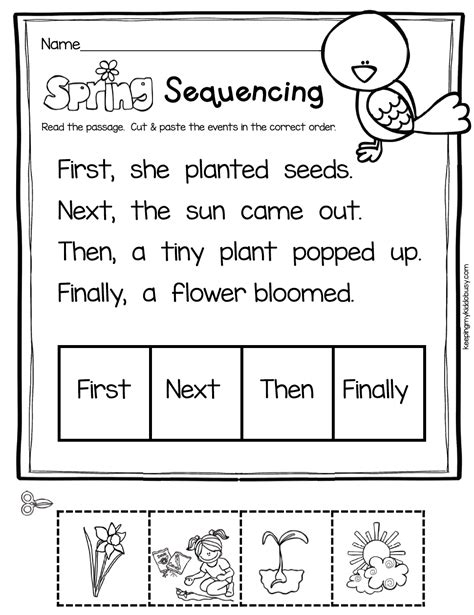 Kindergarten Reading Worksheets for Story Sequencing