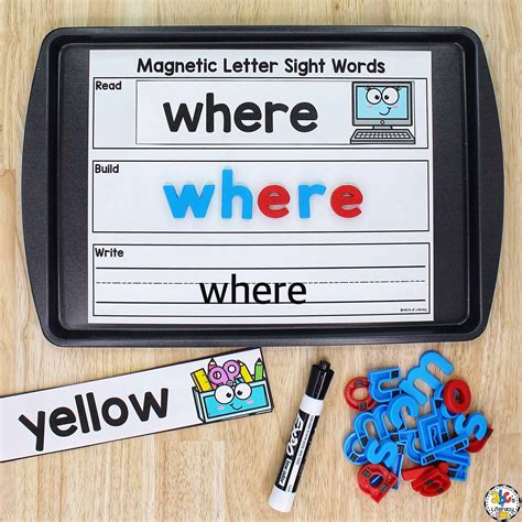 Sight Word Building with Magnetic Letters