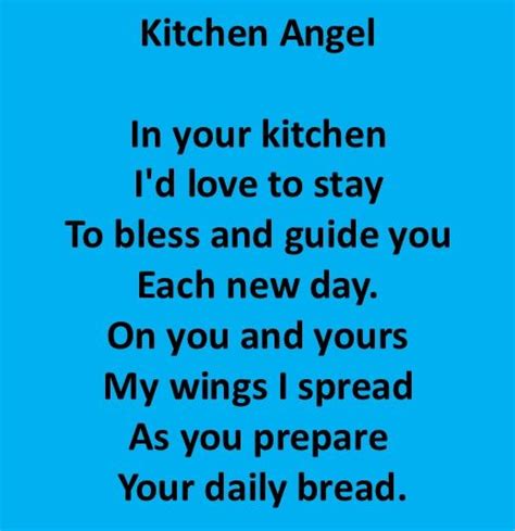 A Kitchen Angel Poem printable displayed on a chalkboard