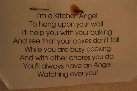 A Kitchen Angel Poem printable displayed as inspiration