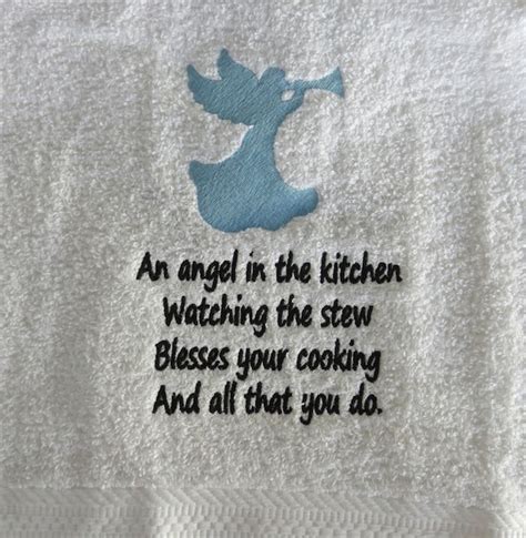 A kitchen vignette featuring a Kitchen Angel Poem printable