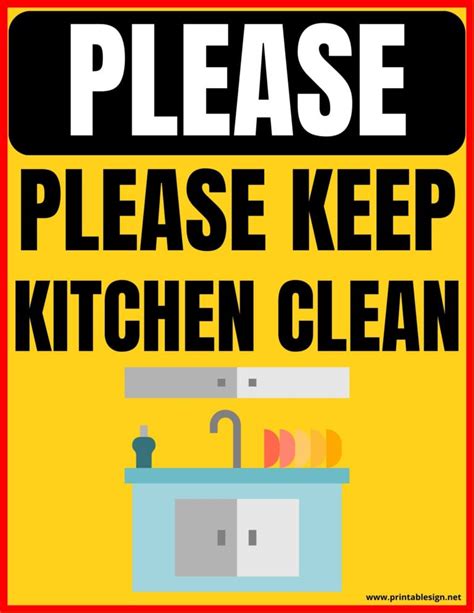 Kitchen Clean Sign