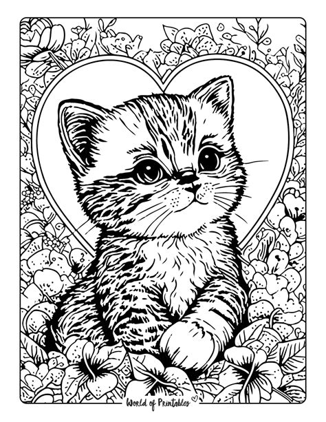 Kitten coloring pages for adults