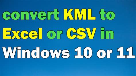 KML to Excel Conversion