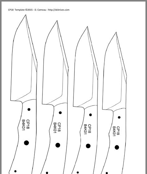 Free printable knife template