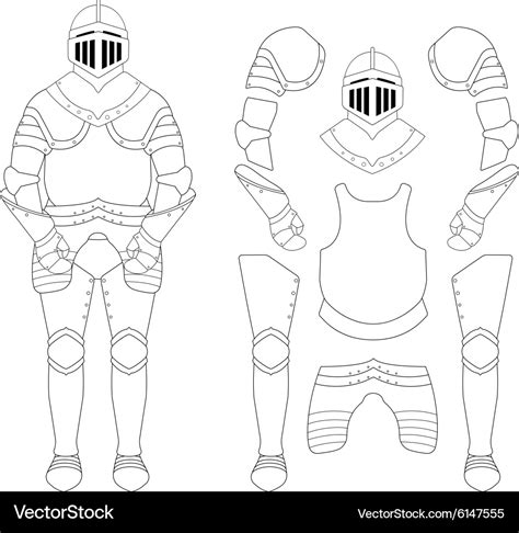 Cardboard knight armor template