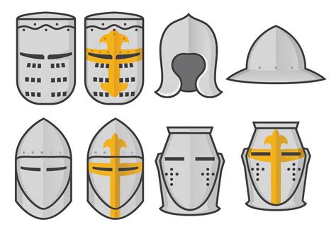 Knight Helmet Template SVG