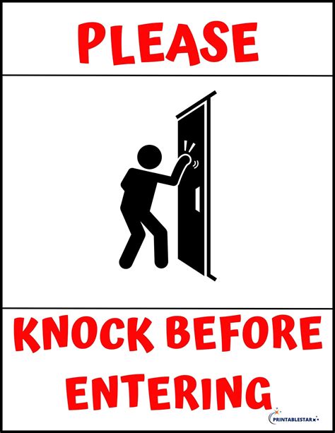 A design for a please knock sign