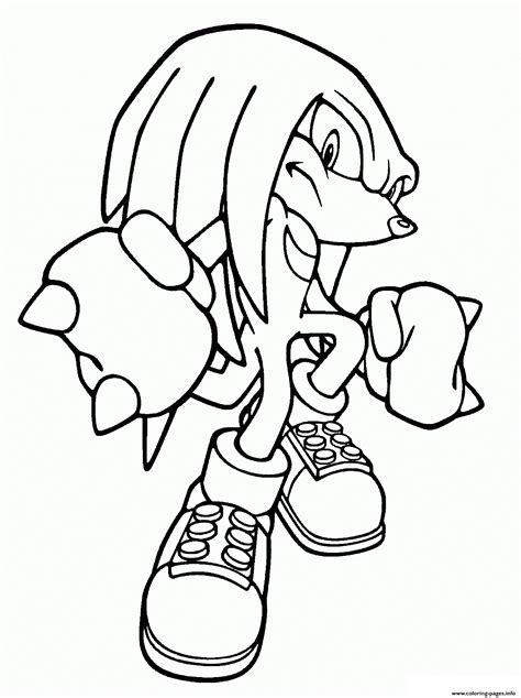 Knuckles coloring pages for adults