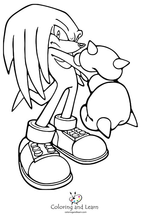 Knuckles coloring pages for fun