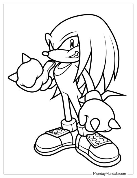 Knuckles coloring pages for teenagers