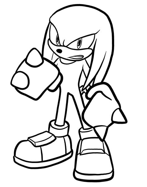 Knuckles coloring pages with Sonic