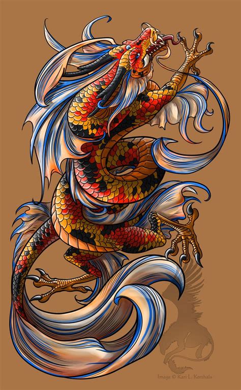 Koi and dragon tattoo designs