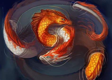 Description of Koi Fish and Dragon