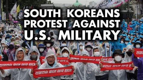 Korean protesters demonstrating against the US military presence