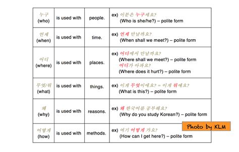 Korean sample questions