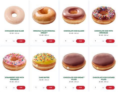 Krispy Kreme Menu