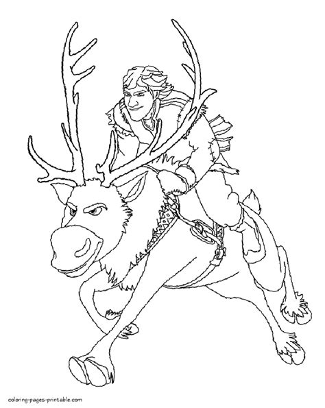 Kristoff's Sleigh Coloring Page