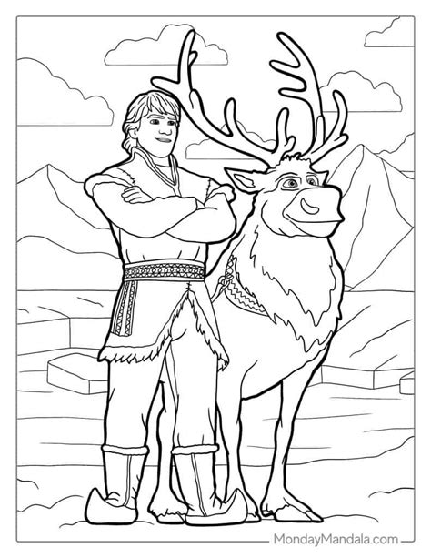 Kristoff and Sven Coloring Page