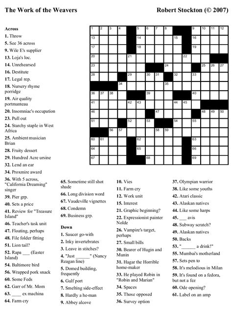 LA Times Crossword Puzzle