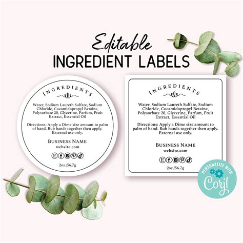 Label template customization